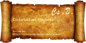 Csintalan Dezső névjegykártya